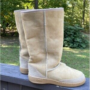 UGG Ultra Tall Revival Unisex Sheepskin Boots Y2K SoCal Surf Beige M8 W9